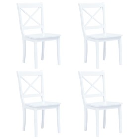 Sillas de comedor 4 unidades madera maciza de caucho blanco de vidaXL, Sillas de comedor - Ref: Foro24-247357, Precio: 260,34...