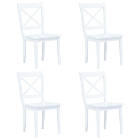 Sillas de comedor 4 unidades madera maciza de caucho blanco de vidaXL, Sillas de comedor - Ref: Foro24-247357, Precio: 260,34...
