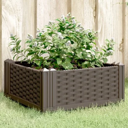 Jardinera con clavijas PP marrón 42,5x42,5x28,5 cm de vidaXL, Maceteros y jardineras - Ref: Foro24-368001, Precio: 22,37 €, D...