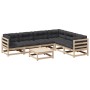 Set de sofás jardín 7 pzas con cojines madera maciza pino de vidaXL, Conjuntos de jardín - Ref: Foro24-3299467, Precio: 635,3...