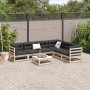 Set de sofás jardín 7 pzas con cojines madera maciza pino de vidaXL, Conjuntos de jardín - Ref: Foro24-3299467, Precio: 635,3...