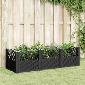 Jardinera con clavijas PP negro 123,5x43,5x43,5 cm de vidaXL, Maceteros y jardineras - Ref: Foro24-368017, Precio: 54,83 €, D...