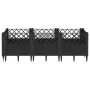 Jardinera con clavijas PP negro 123,5x43,5x43,5 cm de vidaXL, Maceteros y jardineras - Ref: Foro24-368017, Precio: 54,83 €, D...