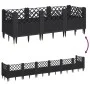 Jardinera con clavijas PP negro 123,5x43,5x43,5 cm de vidaXL, Maceteros y jardineras - Ref: Foro24-368017, Precio: 54,83 €, D...