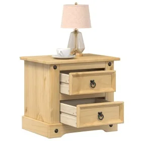 Mesita de noche Corona madera maciza de pino 53x39x50 cm de vidaXL, Mesitas de noche - Ref: Foro24-4005658, Precio: 72,29 €, ...