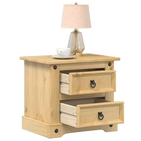 Mesita de noche Corona madera maciza de pino 53x39x50 cm de vidaXL, Mesitas de noche - Ref: Foro24-4005658, Precio: 72,29 €, ...