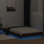 Estructura de cama con luces LED madera roble marrón 90x200 cm de vidaXL, Camas y somieres - Ref: Foro24-3281125, Precio: 160...
