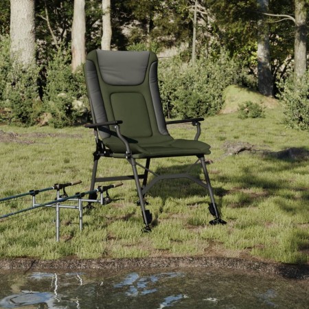 Silla de pesca con reposabrazos plegable verde de vidaXL, Sillas de jardín - Ref: Foro24-4006418, Precio: 129,22 €, Descuento: %