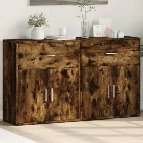 Aparador de madera de ingeniería 2 uds roble ahumado 60x31x70cm de vidaXL, Aparadores - Ref: Foro24-3276550, Precio: 125,20 €...