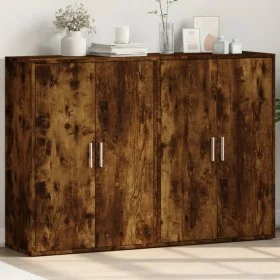 Aparadores 2 uds madera de ingeniería roble ahumado 60x31x84 cm de vidaXL, Aparadores - Ref: Foro24-3276571, Precio: 137,92 €...