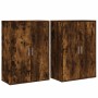 Aparadores 2 uds madera de ingeniería roble ahumado 60x31x84 cm de vidaXL, Aparadores - Ref: Foro24-3276571, Precio: 140,13 €...