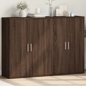 Aparadores 2 uds madera de ingeniería marrón roble 60x31x84 cm de vidaXL, Aparadores - Ref: Foro24-3276573, Precio: 138,65 €,...