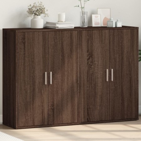 Aparadores 2 uds madera de ingeniería marrón roble 60x31x84 cm de vidaXL, Aparadores - Ref: Foro24-3276573, Precio: 141,55 €,...