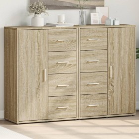 Aparadores 2 uds madera de ingeniería roble Sonoma 60x31x84 cm de vidaXL, Aparadores - Ref: Foro24-3276590, Precio: 198,46 €,...