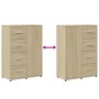 Aparadores 2 uds madera de ingeniería roble Sonoma 60x31x84 cm de vidaXL, Aparadores - Ref: Foro24-3276590, Precio: 198,46 €,...