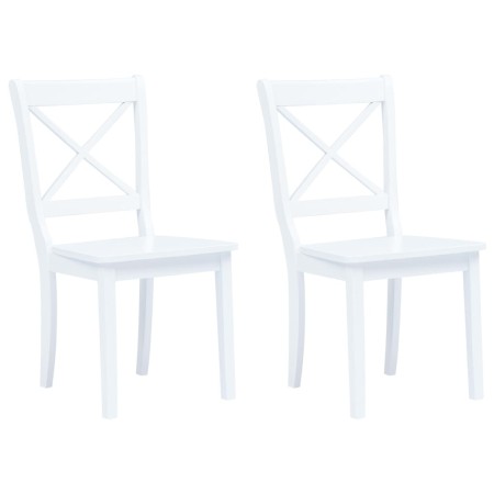 Sillas de comedor 2 unidades madera maciza de caucho blanco de vidaXL, Sillas de comedor - Ref: Foro24-247356, Precio: 130,84...