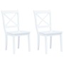 Sillas de comedor 2 unidades madera maciza de caucho blanco de vidaXL, Sillas de comedor - Ref: Foro24-247356, Precio: 130,84...