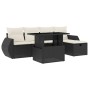 Set de sofás de jardín 6 piezas y cojines ratán sintético negro de vidaXL, Conjuntos de jardín - Ref: Foro24-3275126, Precio:...