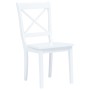 Sillas de comedor 2 unidades madera maciza de caucho blanco de vidaXL, Sillas de comedor - Ref: Foro24-247356, Precio: 130,84...
