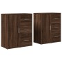 Aparador de madera de ingeniería 2 uds marrón roble 60x31x70 cm de vidaXL, Aparadores - Ref: Foro24-3276559, Precio: 150,08 €...