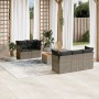 Set de muebles de jardín 6 pzas y cojines ratán sintético gris en Conjuntos de jardín | Comprar online en Foru.es