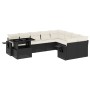 Set de sofás de jardín 10 pzas cojines ratán sintético negro de vidaXL, Conjuntos de jardín - Ref: Foro24-3268136, Precio: 60...