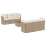 Set sofás de jardín 7 piezas y cojines ratán sintético beige en Conjuntos de jardín | Comprar online en Foru.es