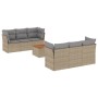 Set sofás de jardín 7 piezas y cojines ratán sintético beige en Conjuntos de jardín | Comprar online en Foru.es