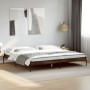 Estructura cama madera ingeniería metal marrón roble 200x200 cm de vidaXL, Camas y somieres - Ref: Foro24-845000, Precio: 99,...