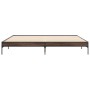 Estructura cama madera ingeniería metal marrón roble 200x200 cm de vidaXL, Camas y somieres - Ref: Foro24-845000, Precio: 99,...