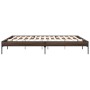 Estructura cama madera ingeniería metal marrón roble 200x200 cm de vidaXL, Camas y somieres - Ref: Foro24-845000, Precio: 99,...