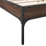 Estructura cama madera ingeniería metal marrón roble 200x200 cm de vidaXL, Camas y somieres - Ref: Foro24-845000, Precio: 99,...
