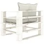 Sofá de palets para jardín madera con cojines beige de vidaXL, Sofás de exterior - Ref: Foro24-3052420, Precio: 109,32 €, Des...