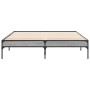 Estructura cama madera ingeniería metal gris Sonoma 120x190 cm de vidaXL, Camas y somieres - Ref: Foro24-845049, Precio: 83,2...
