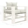 Sofá de palets para jardín madera con cojines beige de vidaXL, Sofás de exterior - Ref: Foro24-3052420, Precio: 109,32 €, Des...