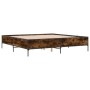 Estructura cama madera ingeniería metal roble ahumado 180x200cm de vidaXL, Camas y somieres - Ref: Foro24-3279784, Precio: 15...