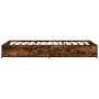 Estructura cama madera ingeniería metal roble ahumado 90x200 cm de vidaXL, Camas y somieres - Ref: Foro24-845113, Precio: 70,...