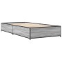Estructura cama madera ingeniería metal gris Sonoma 75x190 cm de vidaXL, Camas y somieres - Ref: Foro24-845124, Precio: 68,93...