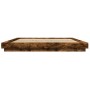 Estructura cama con luces LED madera roble ahumado 200x200 cm de vidaXL, Camas y somieres - Ref: Foro24-3281074, Precio: 203,...