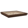 Estructura de cama con luces LED madera roble marrón 200x200 cm de vidaXL, Camas y somieres - Ref: Foro24-3281076, Precio: 21...