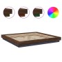 Estructura de cama con luces LED madera roble marrón 200x200 cm de vidaXL, Camas y somieres - Ref: Foro24-3281076, Precio: 21...