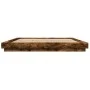 Bed frame with LED lights smoked oak wood 180x200 cm by vidaXL, Beds and slatted bases - Ref: Foro24-3281081, Price: 214,94 €...