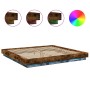 Estructura cama con luces LED madera roble ahumado 180x200 cm de vidaXL, Camas y somieres - Ref: Foro24-3281081, Precio: 218,...