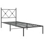 Estructura de cama con cabecero metal negro 75x190 cm de vidaXL, Camas y somieres - Ref: Foro24-376492, Precio: 71,74 €, Desc...