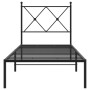 Estructura de cama con cabecero metal negro 75x190 cm de vidaXL, Camas y somieres - Ref: Foro24-376492, Precio: 71,74 €, Desc...