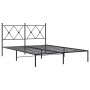 Estructura de cama con cabecero metal negro 135x190 cm de vidaXL, Camas y somieres - Ref: Foro24-376501, Precio: 88,14 €, Des...