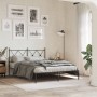 Estructura de cama con cabecero metal negro 135x190 cm de vidaXL, Camas y somieres - Ref: Foro24-376501, Precio: 88,14 €, Des...