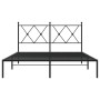 Estructura de cama con cabecero metal negro 140x200 cm de vidaXL, Camas y somieres - Ref: Foro24-376503, Precio: 114,65 €, De...