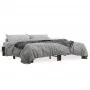 Engineered wood bed frame metal smoked oak 200x200cm by vidaXL, Beds and slatted bases - Ref: Foro24-3280219, Price: 129,39 €...