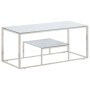 Mesa de centro plateada acero inoxidable y vidrio templado de vidaXL, Mesas de centro - Ref: Foro24-350019, Precio: 107,50 €,...